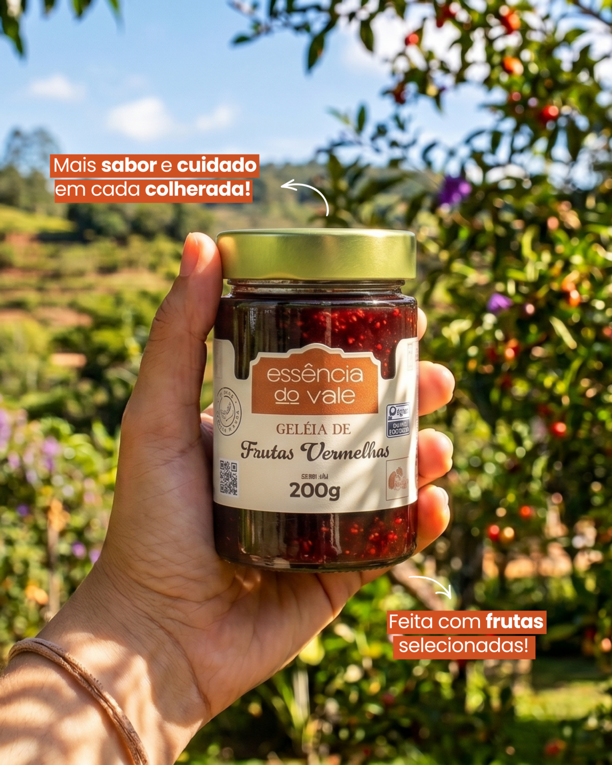 Geleia de Frutas Vermelhas da Essência do Vale 200g - Imagem 3