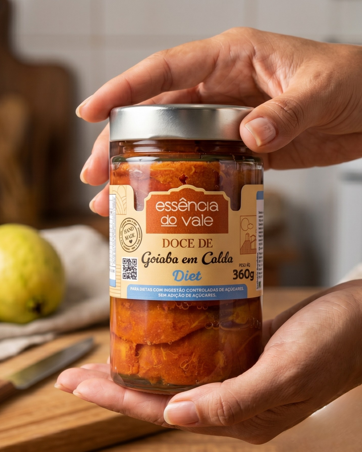Doce de Goiaba em Calda Diet Sem Adição de Açúcar Essência do Vale 360g - Imagem 3