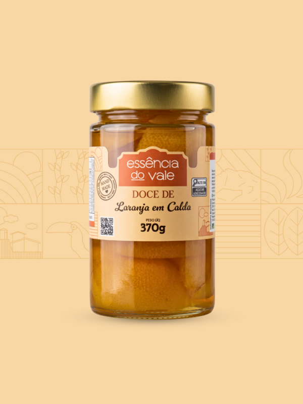 Doce de Laranja em Calda da Essência do Vale 370g