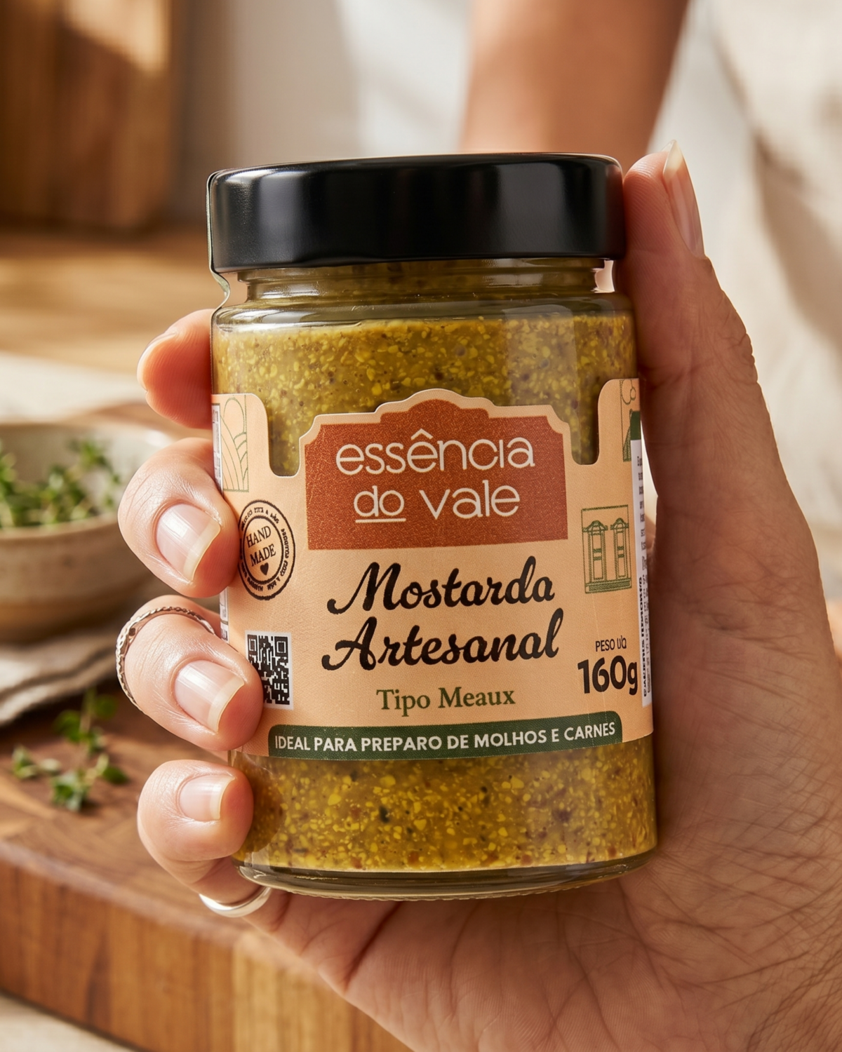Mostarda Artesanal Tipo Meaux Vegana 160g - Imagem 2
