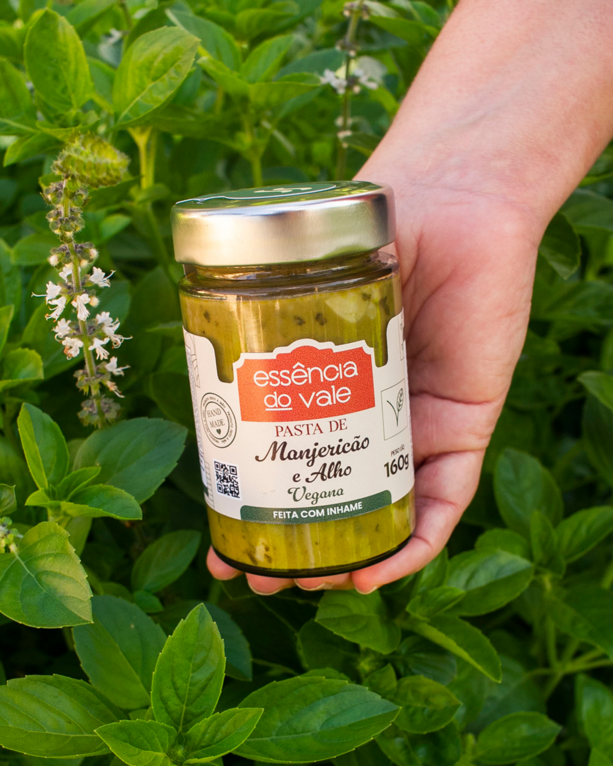 Pasta Vegana de Manjericão e Alho Essência do Vale 160g - Imagem 3