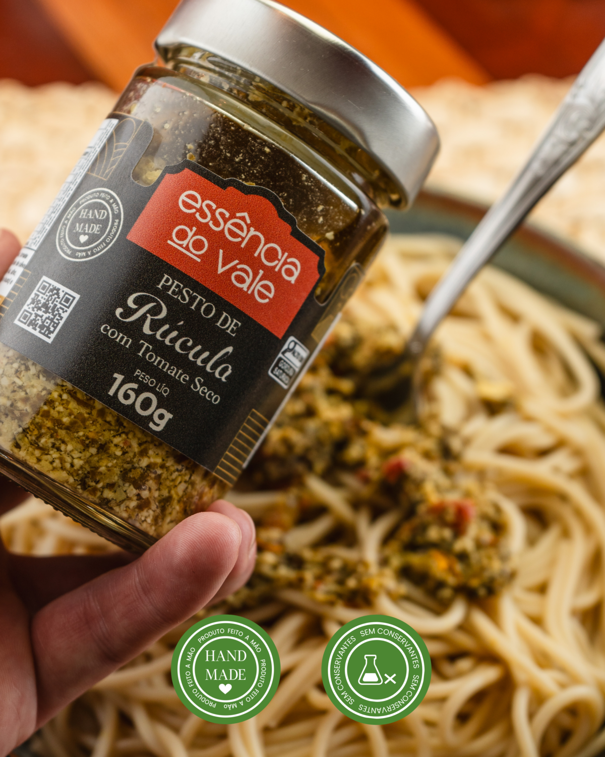 Pesto de Rúcula com Tomate Seco da Essência do Vale 160g - Imagem 2