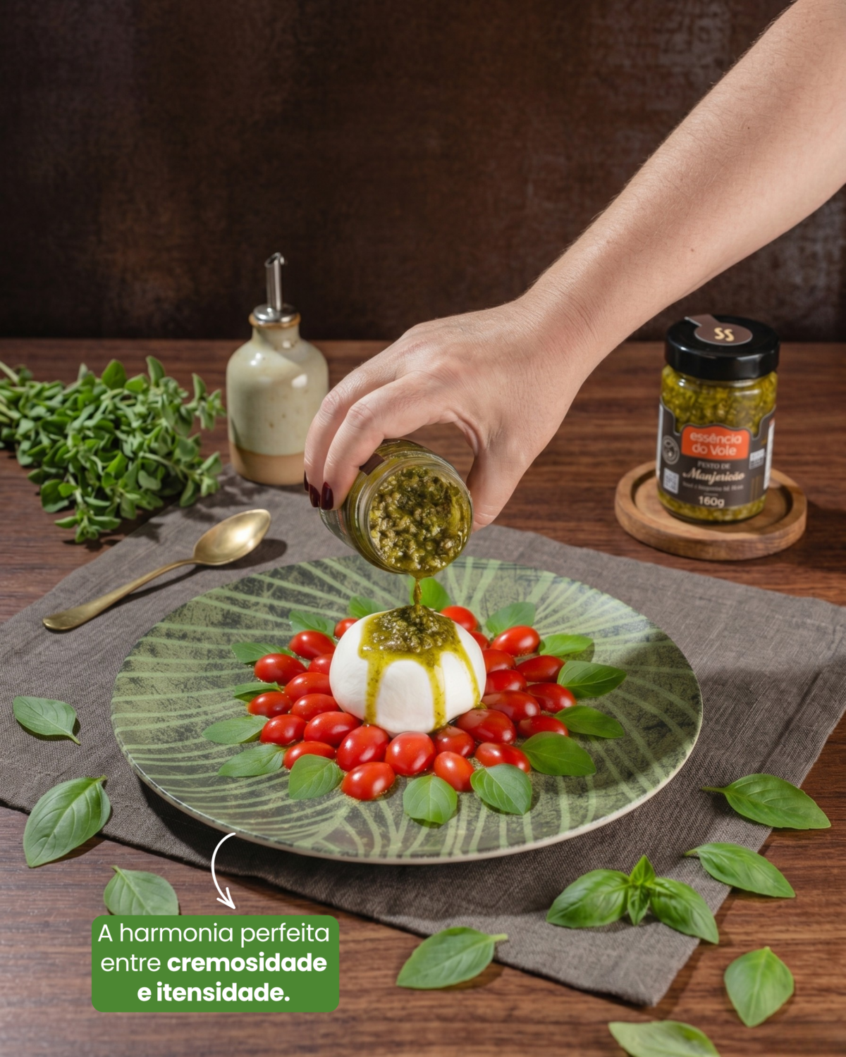 Pesto de Manjericão com Castanha do Pará Essência do Vale 160g - Imagem 3