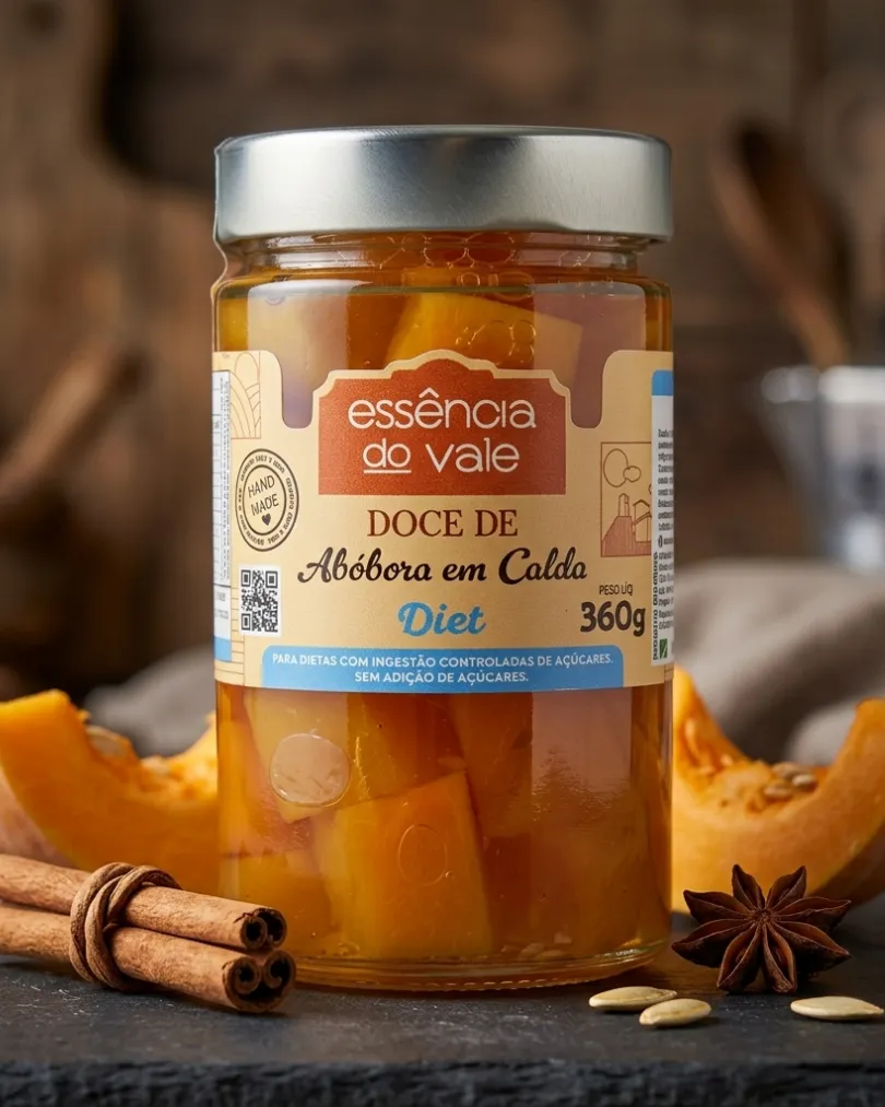 Doce de Abóbora em Calda Diet Sem Adição de Açúcar Essência do Vale 360g - Imagem 2